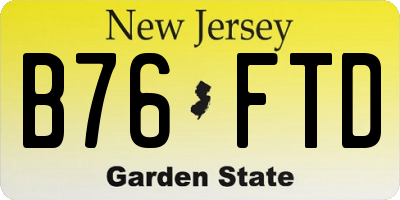 NJ license plate B76FTD