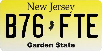 NJ license plate B76FTE