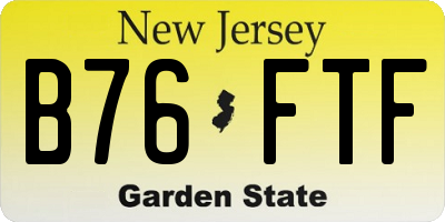 NJ license plate B76FTF