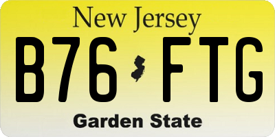 NJ license plate B76FTG