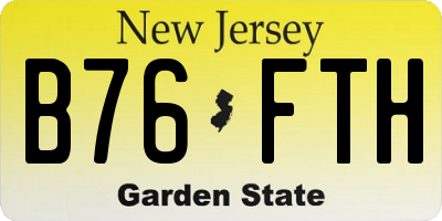 NJ license plate B76FTH