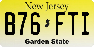 NJ license plate B76FTI