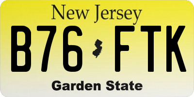 NJ license plate B76FTK
