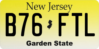 NJ license plate B76FTL