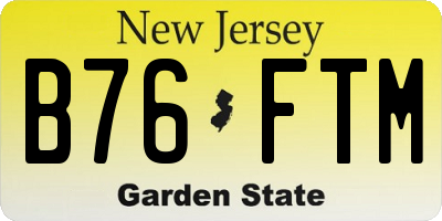 NJ license plate B76FTM