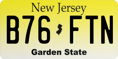 NJ license plate B76FTN