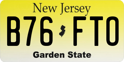NJ license plate B76FTO