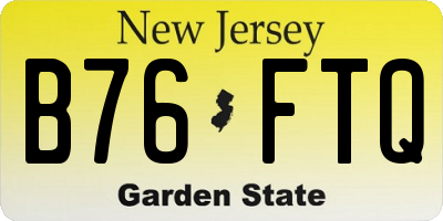 NJ license plate B76FTQ