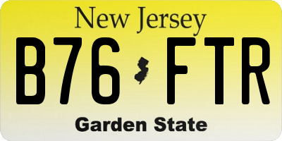 NJ license plate B76FTR