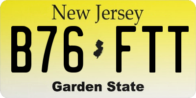 NJ license plate B76FTT