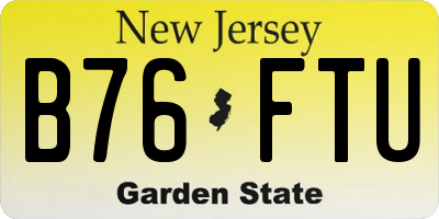 NJ license plate B76FTU