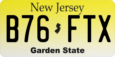 NJ license plate B76FTX