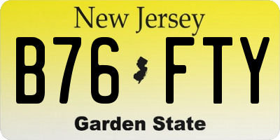 NJ license plate B76FTY