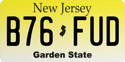 NJ license plate B76FUD