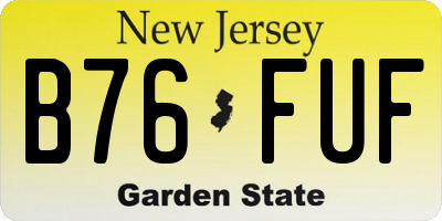 NJ license plate B76FUF