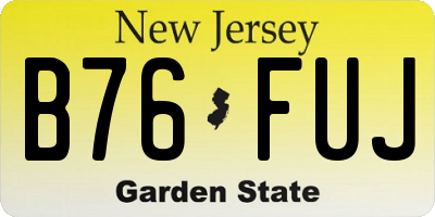 NJ license plate B76FUJ