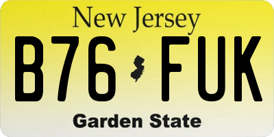 NJ license plate B76FUK