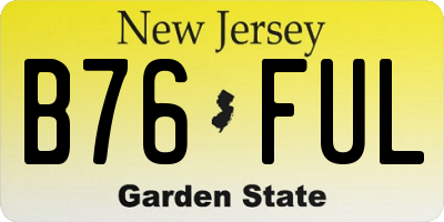 NJ license plate B76FUL