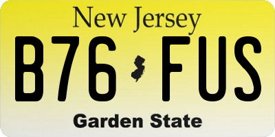 NJ license plate B76FUS