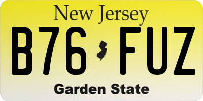 NJ license plate B76FUZ
