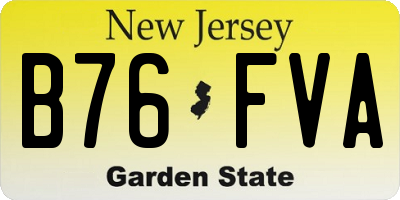 NJ license plate B76FVA