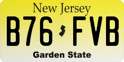 NJ license plate B76FVB