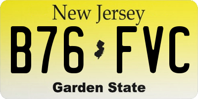 NJ license plate B76FVC