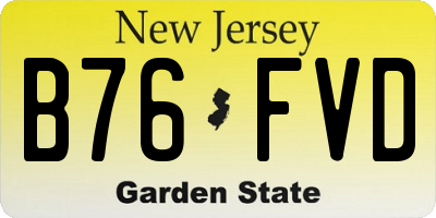 NJ license plate B76FVD