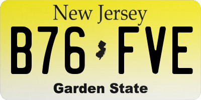 NJ license plate B76FVE