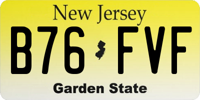 NJ license plate B76FVF