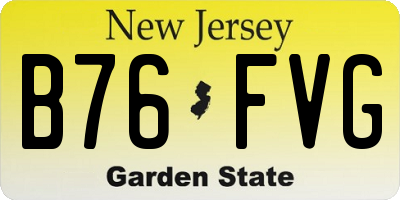 NJ license plate B76FVG