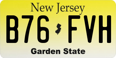 NJ license plate B76FVH