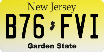 NJ license plate B76FVI