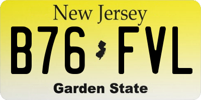 NJ license plate B76FVL