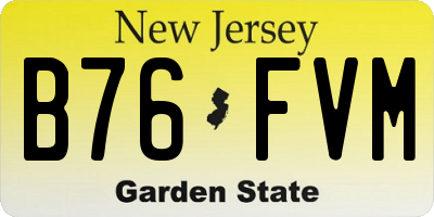 NJ license plate B76FVM
