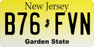 NJ license plate B76FVN