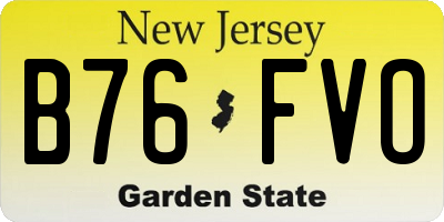 NJ license plate B76FVO