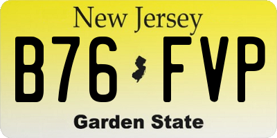 NJ license plate B76FVP