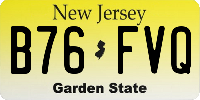 NJ license plate B76FVQ