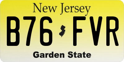 NJ license plate B76FVR