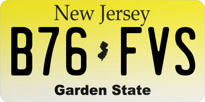 NJ license plate B76FVS