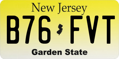 NJ license plate B76FVT