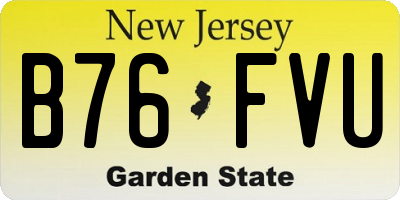 NJ license plate B76FVU