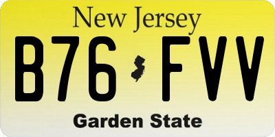 NJ license plate B76FVV