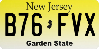 NJ license plate B76FVX