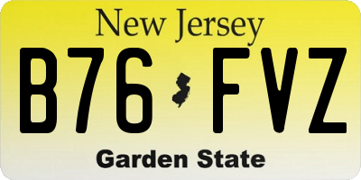 NJ license plate B76FVZ