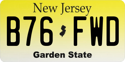 NJ license plate B76FWD
