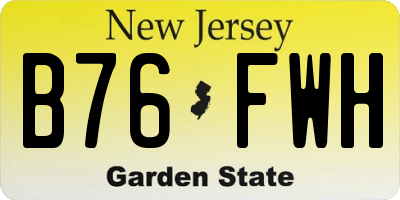 NJ license plate B76FWH