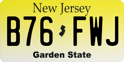 NJ license plate B76FWJ