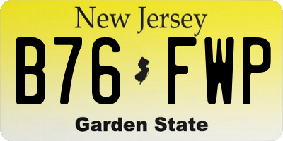 NJ license plate B76FWP